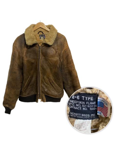 Other Designers Vintage - 🔥Vintage Schott B-6 Sheepskin Flight Bomber Jacket