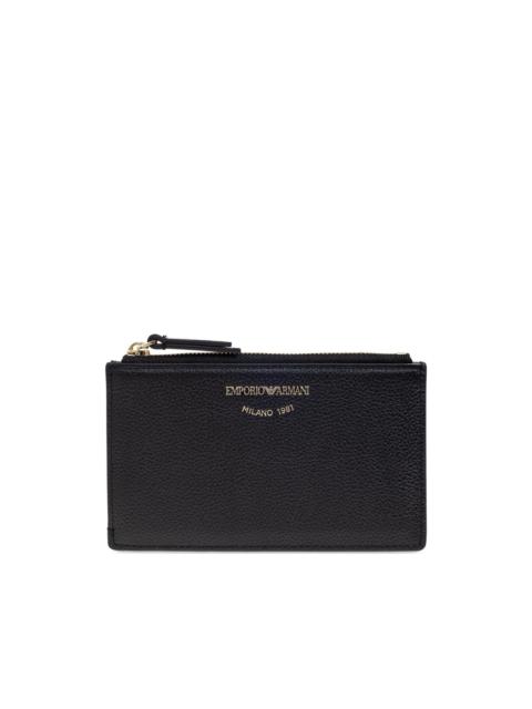 EMPORIO ARMANI logo-stamp leather wallet