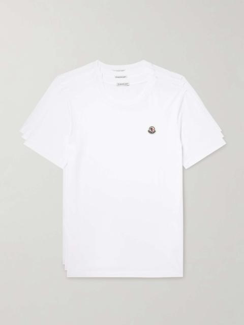 Three-Pack Logo-Appliquéd Cotton-Jersey T-Shirts