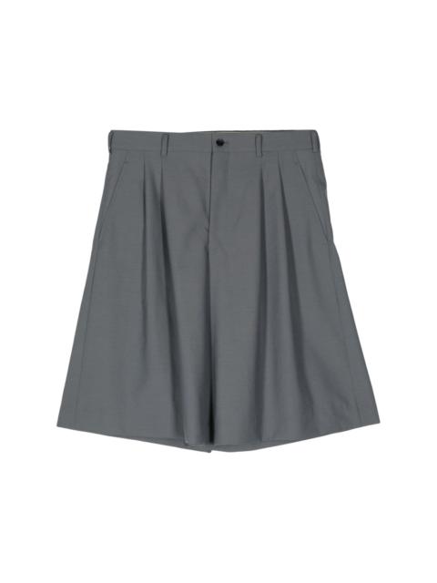 pleated wool shorts