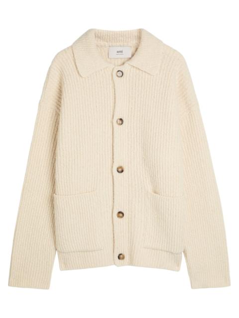 AMI Paris Ami Paris Ribbed Wool-blend Cardigan