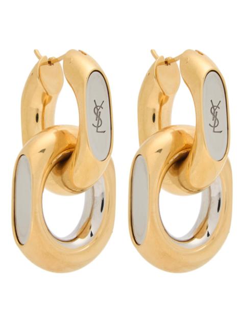 Saint Laurent Duo Link Two-tone Drop Earrings