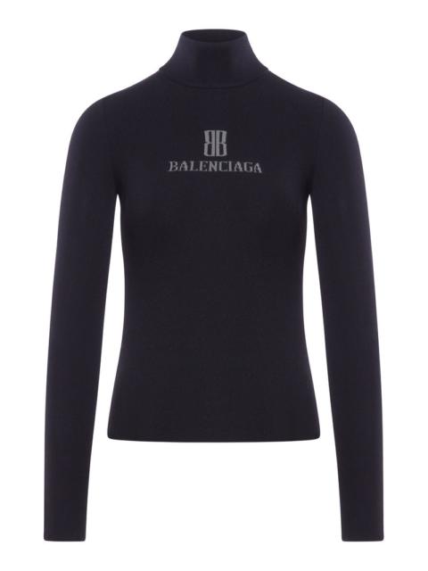 BALENCIAGA Balenciaga Women Viscose Nano Bb High Neck Sweater