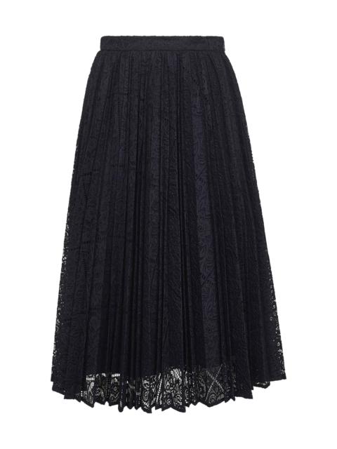 Max Mara Studio Max Mara Studio Women Blue Lace Leandro Pleated Midi Skirt