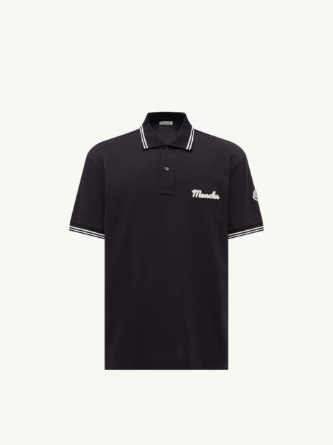 Moncler Embroidered Logo Cotton Piquet Polo Shirt