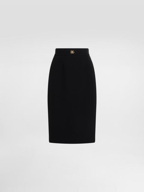 Dolce & Gabbana Wool midi pencil skirt with DG logo