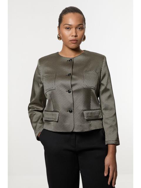 KAREN MILLEN Plus Size Geo Jacquard Tailored Jacket
