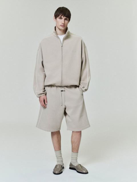 ESSENTIALS Modern Fleece Track Jacket With Piping