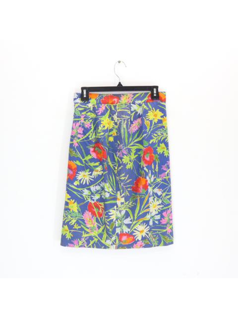 Other Designers 90s YSL Yves Saint Laurent Pop Art Floral Flower Full Printed Skirt