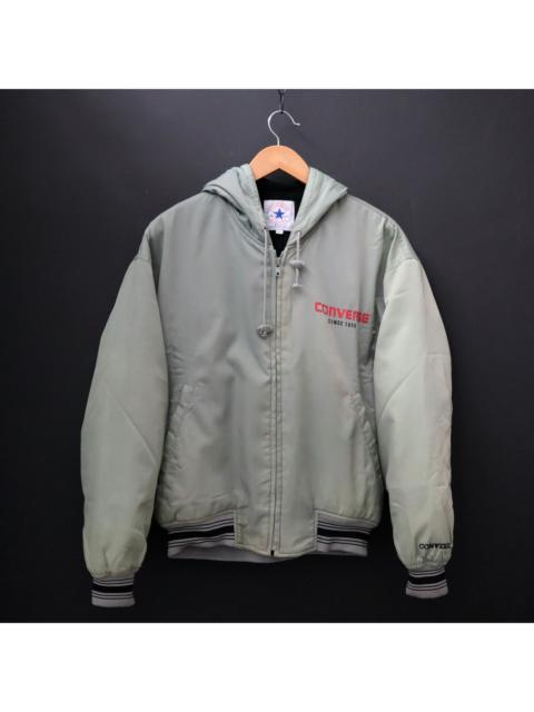 converse Vintage 90s CONVERSE ALL STAR Big Logo Bomber Windbreaker Hoodie Jacket Size M