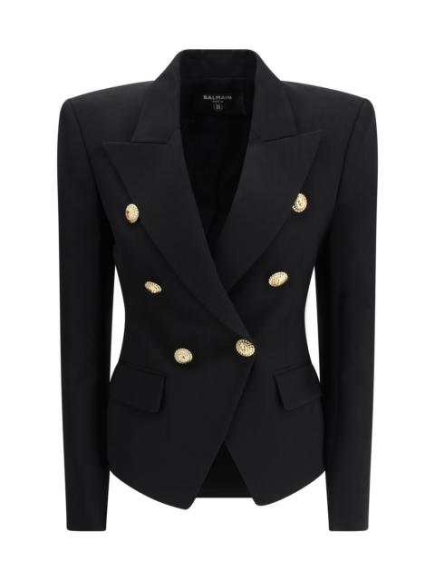 Balmain Balmain Women 6 Buttons Fitted Grain De Poudre Jacket