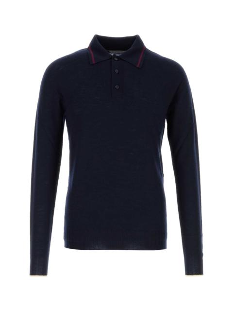 BALENCIAGA Balenciaga Men Midnight Blue Wool Polo Shirt