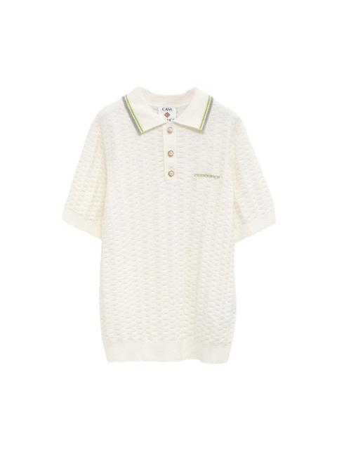 CASABLANCA TEXTURED BUTTONED POLO SHIRT