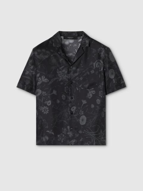 GUCCI Printed silk twill bowling shirt
