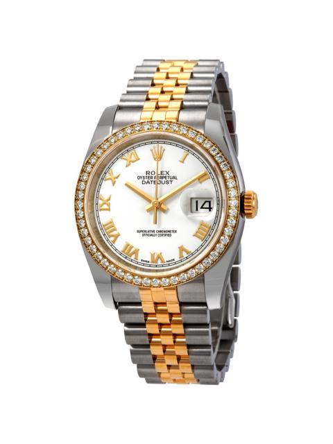 ROLEX Rolex Oyster Perpetual Datejust 36 White Dial Stainless Steel and 18K Yellow Gold Jubilee Bracelet A