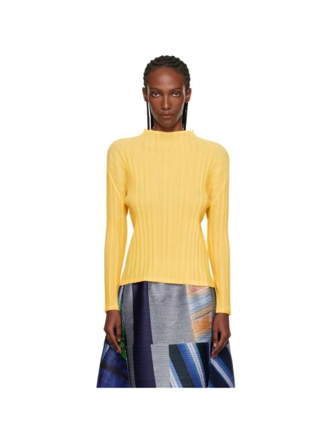 Pleats Please Issey Miyake Yellow Rib Pleats January Top