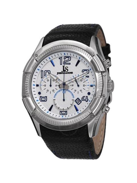 Other Designers Joshua & Sons Chronograph White Dial Black Leather Men's Watch JS69BU