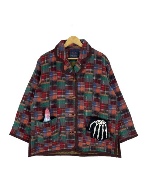 Other Designers Other - ☀️JEAN COX WOOD BUTTON PATCHWORK JACKET
