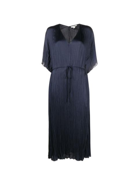 Vince plissé tie-waist dress