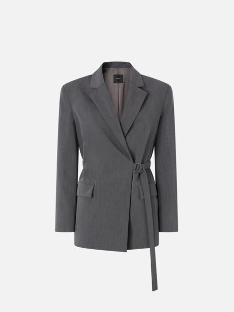 PINKO GREY COOL WOOL BLAZER WITH BELT