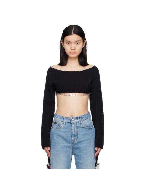 GCDS Black Crystal Chain Sweater