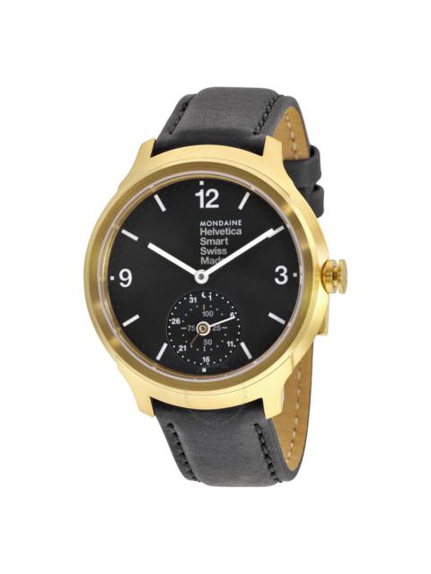 Other Designers Mondaine Helvetica No 1 Bold Smart Black Dial Black Leather Men's Watch MH1B2S20LB