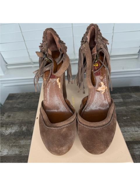 7 For All Mankind 7 For All Mankind Brown Suede Fringe Heels