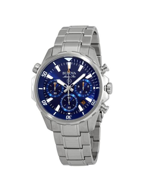 Other Designers Bulova Marine Star Chronograph Blue Dial Men's Watch 96B256