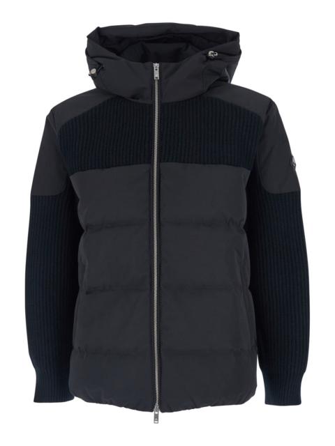 MOOSE KNUCKLES Moose Knuckles Men 'Glenvale' Black Jacket With Drawstring Hood And Logo Plaque On The Sleeve In Woo