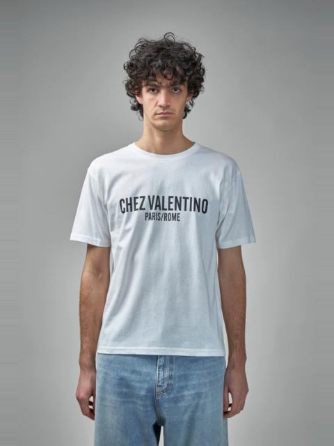Valentino Cotton T-Shirt with Chez Valentino Print