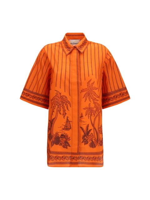 ALÉMAIS Alemais Oversized Printed Shirt Orange
