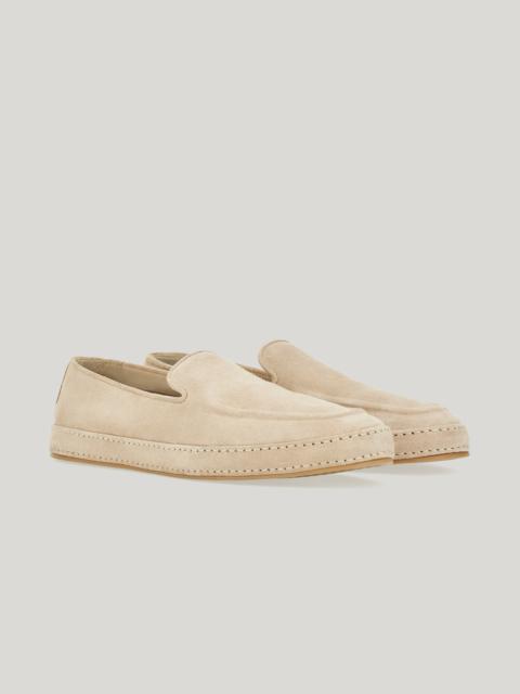 Canali UNLINED NUDE LOAFER WITH DOUBLE-EFFECT PIPING