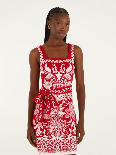 FARM RIO Red Miranda Knit Mini Dress