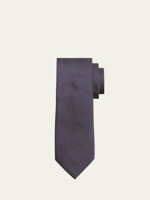 Brioni Men's Micro-Neat Silk and Cotton Jacquard Tie