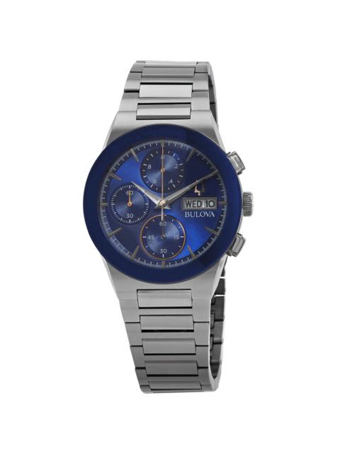 Other Designers Bulova Millennia Chronograph Quartz Blue Dial Men's Watch 98C143