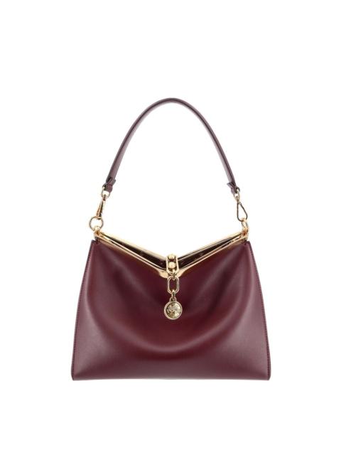 Etro Etro Medium Vela Bordeaux Shoulder Bag With Logo And Pegasus Charm In Leather Woman