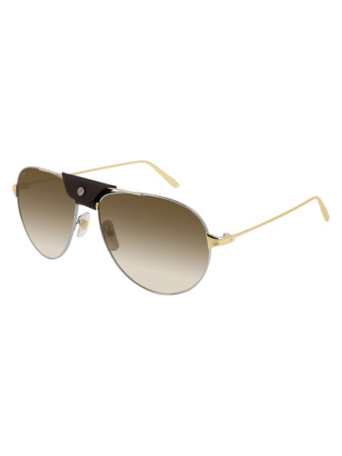 Cartier Cartier Santos de Cartier Brown Pilot Men's Sunglasses CT0038S 010 59