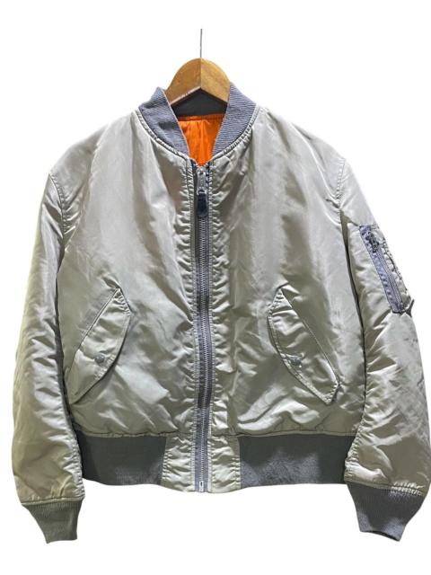 ALPHA INDUSTRIES Vintage 90s Alpha Industries Ma-1 Bomber Jacket Light Grey