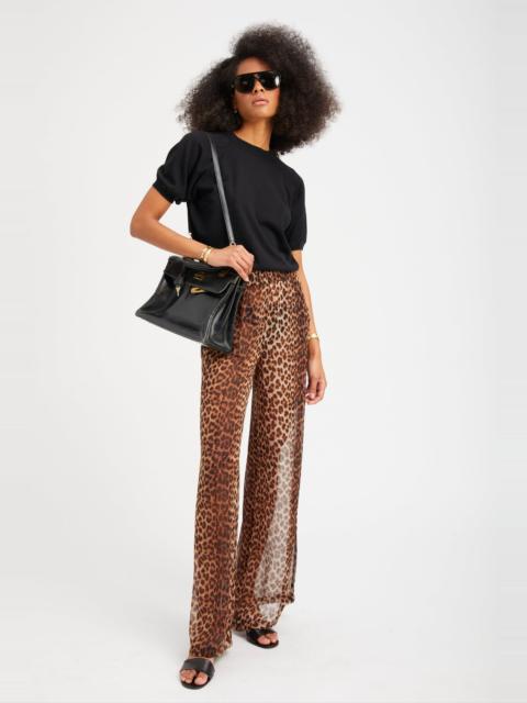 SPRWMN JAGUAR SILK WIDE LEG PINTUCK TROUSERS
