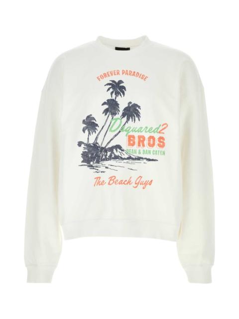 DSQUARED2 Dsquared Men White Cotton Oversize Sweatshirt