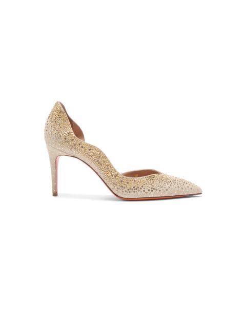 Santoni Women's beige suede and strass high-heel pump