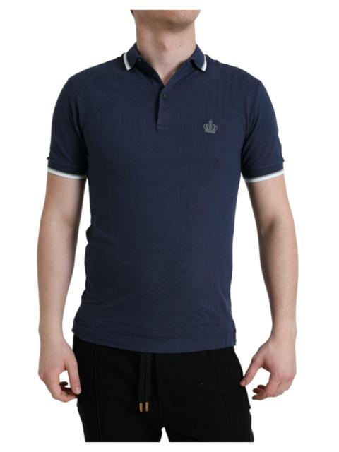 Dolce & Gabbana Crown Embroidered Polo T-Shirt