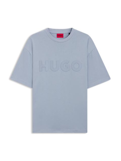 HUGO REFLECTIVE-LOGO T-SHIRT IN COTTON JERSEY
