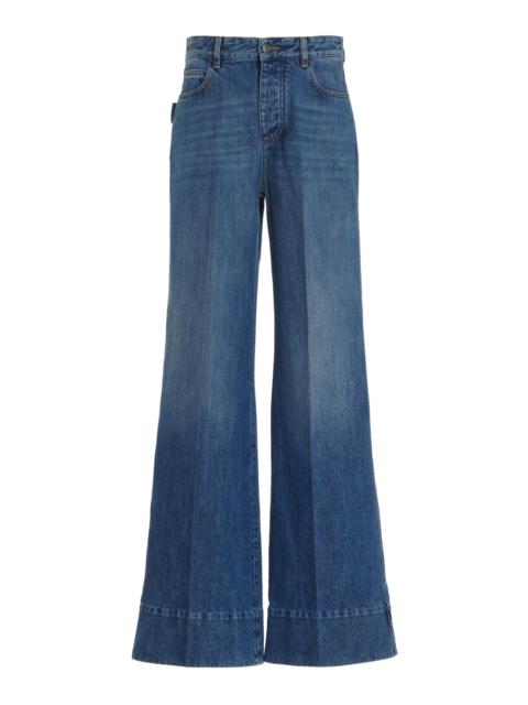 Bottega Veneta Rigid High-Rise Palazzo Jeans medium wash