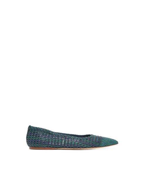 GABRIELA HEARST Aurora Braided Flat Shoe in Navy Multi Leather