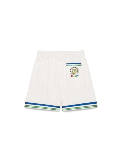 CASABLANCA Tennis Club Icon Silk Twill Shorts | Casablanca Paris