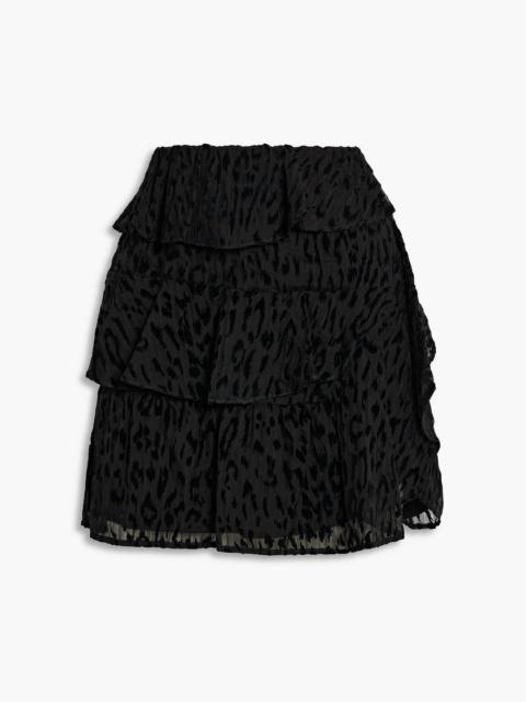 Other Designers Looks tiered fil coupé silk-chiffon mini skirt