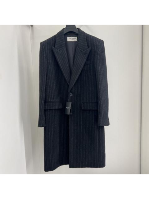 SAINT LAURENT Saint Laurent Striped Wool Coat in Small