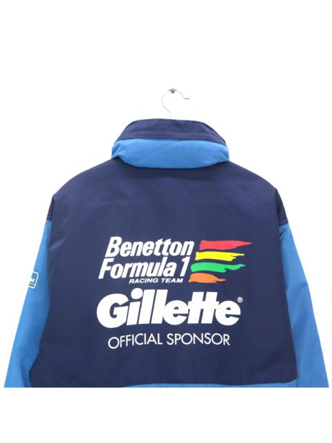 Other Designers Vintage 90s BENETTON Formula 1 Racing Team Gillette Jacket Hoodie Zipper Parka Spell Out Size Medium
