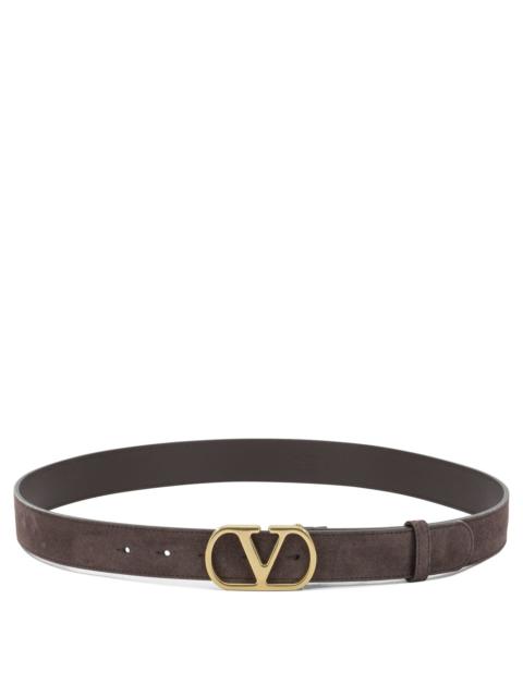 Valentino Valentino Garavani Vlogo Signature Leather Belt Brown